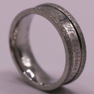 Size 6 Song of Songs Inscribed Band Made of 316L Stainless Steel